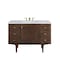 James Martin Vanities Amberly 48in Single Vanity, Mid-Century Walnut w/ 3 CM Carrara Marble Top 670-V48-WLT-3CAR - alternate 1